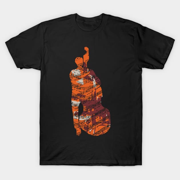 Double Bass Musician With Musical Theme T-Shirt by jazzworldquest